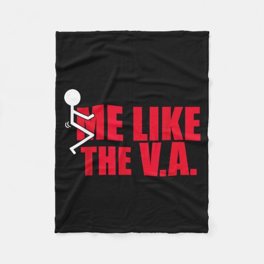 Stick Figure Fck Me Like The Va Funny Veteran Dark Fleece Deken (Voorkant)