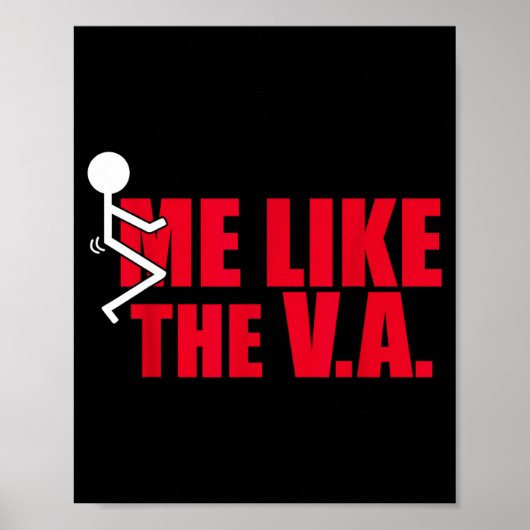 Stick Figure Fck Me Like The Va Funny Veteran Dark Poster (Voorkant)