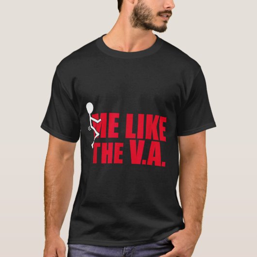 Stick Figure Fck Me Like The Va Funny Veteran Dark T-shirt (Voorkant)