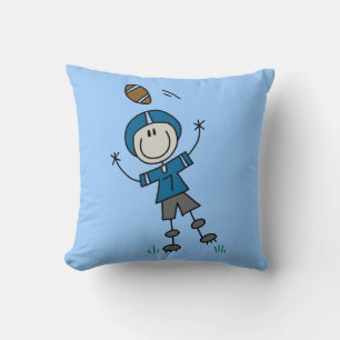 Stick Figure Football Blauw Kussen