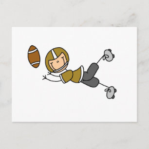 Stick Figure Football Goud Briefkaart