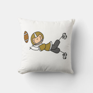 Stick Figure Football Goud Kussen