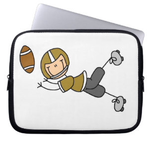 Stick Figure Football Goud Laptop Sleeve