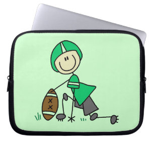 Stick Figure Football Groen Laptop Sleeve