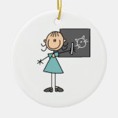 Stick Figure Girl bij Chalk Board Ornament (Voorkant)