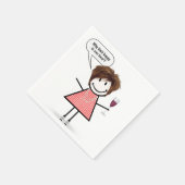 Stick Figure Girl With Wine Glass Servet (Hoek)