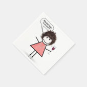 Stick Figure Girl With Wine Glass Servet (Hoek)