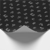 Stick Figure Girls Everyday Life – White on Black  Cadeaupapier (Hoek)