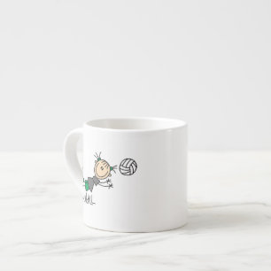 Stick Figure Girls Volleybal T-shirts en Cadeaus Espresso Kop