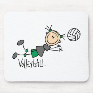 Stick Figure Girls Volleybal T-shirts en Cadeaus Muismat