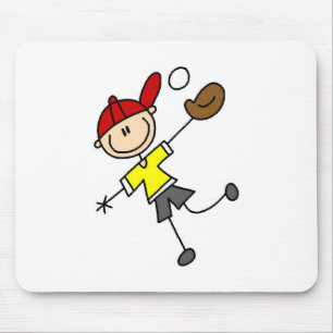 Stick Figure Honkbalspeler Muismat
