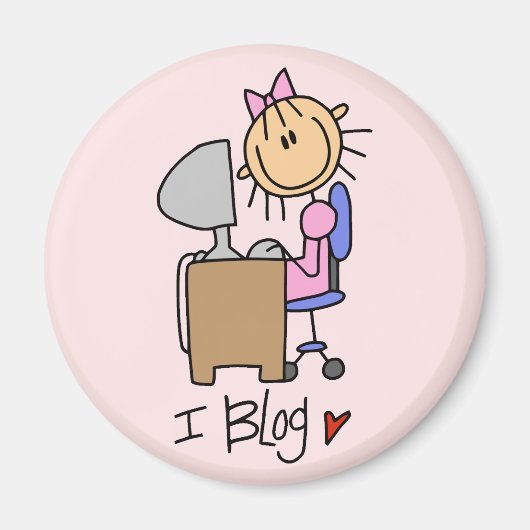 stick figure internet blogger magneet (Voorkant)