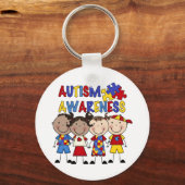 Stick Figure Kids Awareness Sleutelhanger (Voorkant)