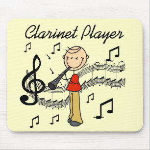 Stick Figure Klarinettist T-shirts en cadeaus Muismat