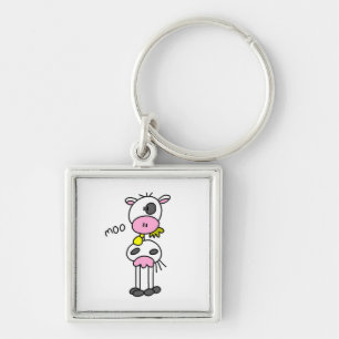 Stick Figure Koe T-shirts en cadeaus Sleutelhanger