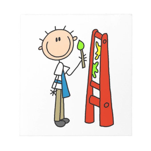 Stick Figure Kunstenaar Notitieblok (Voorkant)