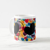 Stick Figure Love: Groot hart en kleurrijke achter Koffiemok (Voorkant links)