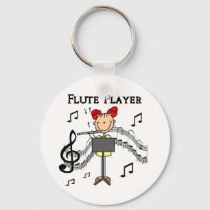 Stick Figure Meisje Fluitspeler T-shirts en Cadeau Sleutelhanger
