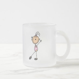 Stick Figure Meisje Gymnastiek T-shirts en Cadeaus Matglas Koffiemok