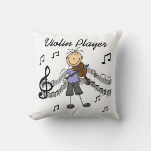 Stick Figure Meisje Vioolspeler T-shirts en Cadeau Kussen