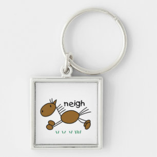 Stick Figure Paard T-shirts en Cadeaus Sleutelhanger