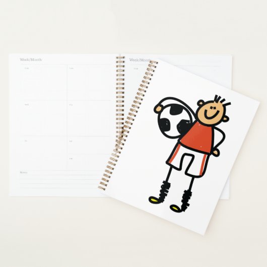 Stick Figure Soccer Boy Football Player Planner (Display)