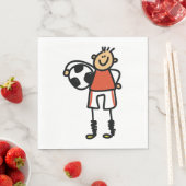 Stick Figure Soccer Boy Football Player Servet (Insitu)