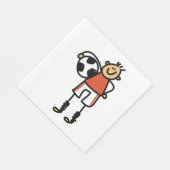 Stick Figure Soccer Boy Football Player Servet (Hoek)
