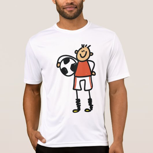 Stick Figure Soccer Boy Football Player T-shirt (Voorkant)