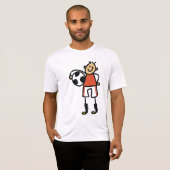 Stick Figure Soccer Boy Football Player T-shirt (Voorkant volledig)