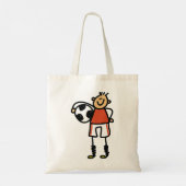 Stick Figure Soccer Boy Football Player Tote Bag (Achterkant)
