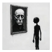 Stick Figure Staring a Bald Man Portrait Perfect Poster (Voorkant)