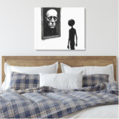 Stick Figure Staring at a Bald Man Portrait Canvas Afdruk (Insitu (Slaapkamer))