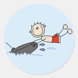 Stick Figure Tubing Tshirts en Geschenken Ronde Sticker