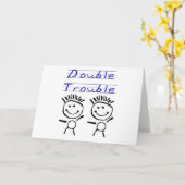 stick figure twins kaart (Gele Bloem)