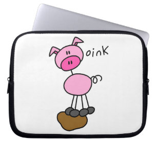 Stick Figure Varken T-shirts en Cadeaus Laptop Sleeve