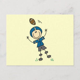 Stick Figure Voetbal Blauw Briefkaart