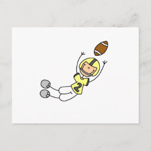 Stick Figure Voetbal Geel Briefkaart