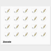 Stick Figure Voetbal Geel Hart Sticker (Vel)