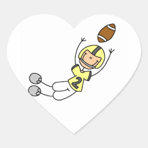Stick Figure Voetbal Geel Hart Sticker
