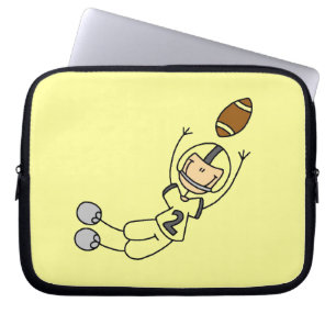 Stick Figure Voetbal Geel Laptop Sleeve