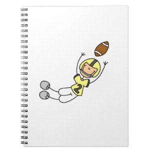 Stick Figure Voetbal Geel Notitieboek