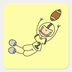 Stick Figure Voetbal Geel Vierkante Sticker
