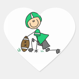 Stick Figure Voetbal Groen Hart Sticker