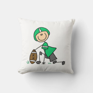 Stick Figure Voetbal Groen Kussen
