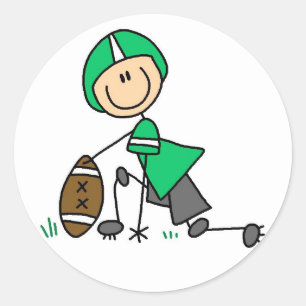 Stick Figure Voetbal Groen Ronde Sticker
