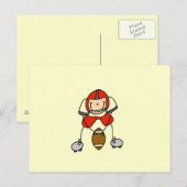 Stick Figure Voetbal Rood Briefkaart (Voorkant / Achterkant)