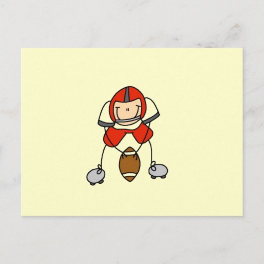 Stick Figure Voetbal Rood Briefkaart (Voorkant)