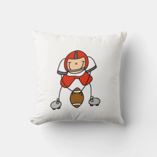 Stick Figure Voetbal Rood Kussen