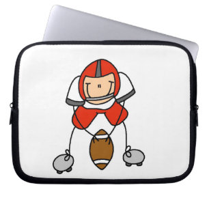 Stick Figure Voetbal Rood Laptop Sleeve